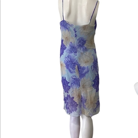 Sense Blues & Purples Spaghetti Strap V Neck Lightweight Chiffon Overlay Sz LG - Picture 2 of 8